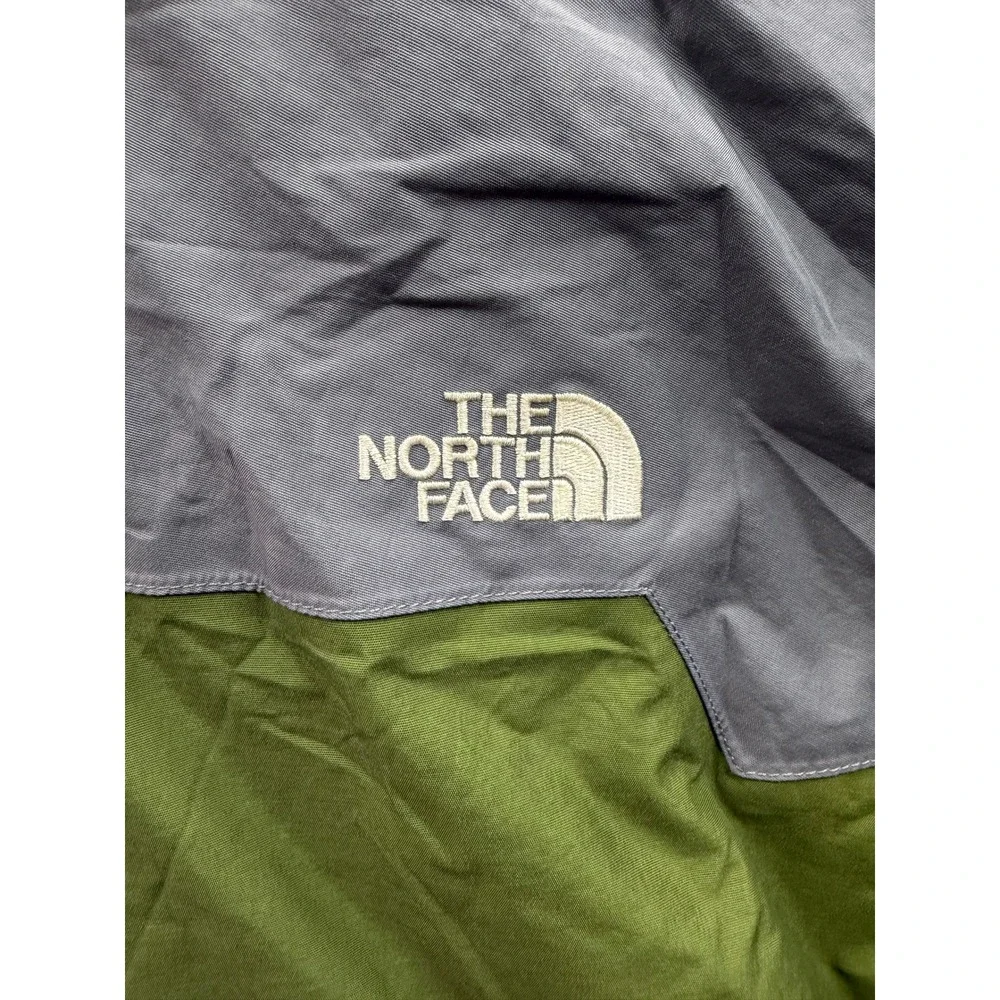 The North Face HyVent Jacket Mens Green Grey Colorblock Waterproof Shell Large